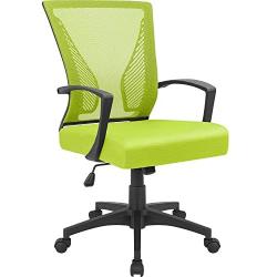 Furmax Office Chair Mid Back Swivel Lumbar Support Desk Chair, Computer Ergonomic Mesh Chair with Armrest (Cyan)