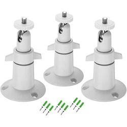 Woapech Security Camera Wall Mount(3 Pack, Metal), Adjustable Indoor/Outdoor Mount for Arlo, Arlo Pro, CCTV Camera and Other Compatible Models (White)