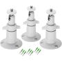 Woapech Security Camera Wall Mount(3 Pack, Metal), Adjustable Indoor/Outdoor Mount for Arlo, Arlo Pro, CCTV Camera and Other Compatible Models (White)