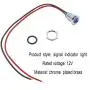 mxuteuk 5 Pcs 12V-24V 12mm 1/2'' LED Metal Indicator Light Waterproof Signal Lamp Red Yellow Blue Green White with Wire for Car Truck Boat M12-12P