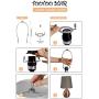 8'' TooToo Star Lamp Shade Harp Holder and E26 Light Base UNO Fitter Adapter Converter Finial Set,Tall 8inch I.D. 1-7/16''(36MM),Detachable Parts (Silver)