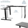 VIVO Black Electric Motor Height Adjustable Corner 3 Leg Standing Desk Frame, Frame Only, Sit Stand Ergonomic L Frame, DESK-V130EB