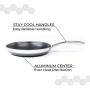 HexClad Hybrid Non-Stick Cookware | 7 Piece Set with Lids and Wok | Metal Utensil Safe, Induction Ready & PFOA-Free | Non-Stick & Stainless Steal Construction