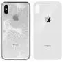 Back Housing Assembly Metal Frame w/Back Glass(OEM) - Camera Frame and Lens for iPhone X (White)