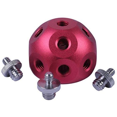 iShoot Multifunctional All Metal Magic Ball with 14 x 3/8'' Screw Hole for Camera Tripod Head Studio Flash Light Stand Adapter Screw (1 x Magic Ball + 3 x 3/8'' Screws)