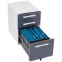 File Cabinet Mobile, Merax 3 Drawer Metal Pedestal Filing Cabinets with 2 Lock Keys, 5 Rolling Casters, Fully Assembled Storage for Home Office Modern Vertical Hanging Folders A4 Letter Size (Gray)