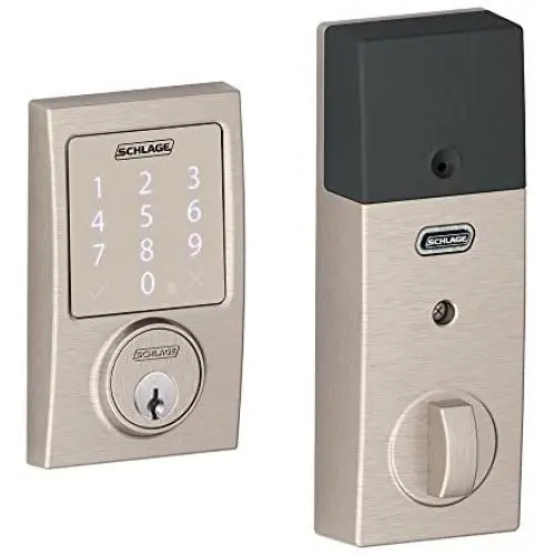 Schlage Sense Smart Deadbolt with Century Trim in Satin Nickel (BE479 CEN 619) Schlage Sense Smart Deadbolt with Century Trim in Satin Nickel (BE479 CEN 619)
