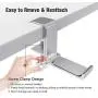Foldable Headphone Hook Holder, Aluminum Headset Stand Hanger Clamp Under Desk Space Save Mount with Foldable Arm, Universal Fit All Headphones, Silver Foldable Headphone Hook Holder, Aluminum Headset Stand Hanger Clamp Under Desk Space Save Mount with Foldable Arm, Universal Fit All Headphones, Silver