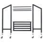 MBQQ Industrial Indoor/Outdoor Free Standing Towel Rack for Bathroom,3 Tier Metal Towel Bar Stand with Shelf,Blcak