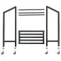 MBQQ Industrial Indoor/Outdoor Free Standing Towel Rack for Bathroom,3 Tier Metal Towel Bar Stand with Shelf,Blcak MBQQ Industrial Indoor/Outdoor Free Standing Towel Rack for Bathroom,3 Tier Metal Towel Bar Stand with Shelf,Blcak