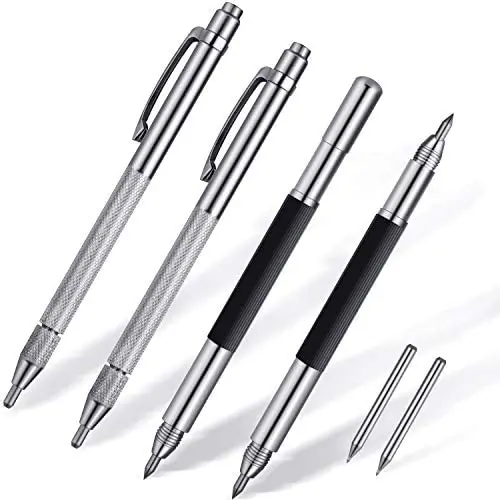 6 Pieces Engraving Pen Tip Scriber Includes 2 Tungsten Carbide Scribers with Magnet, 2 Double Head Scribers and 2 Replacement Tip, Metal Etching Engraving Pen for Metal Glass Ceramics Stone Wood 6 Pieces Engraving Pen Tip Scriber Includes 2 Tungsten Carbide Scribers with Magnet, 2 Double Head Scribers and 2 Replacement Tip, Metal Etching Engraving Pen for Metal Glass Ceramics Stone Wood