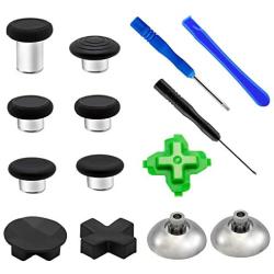 EASEGMER 11 in 1 Metal Magnetic Thumbsticks Analog Joysticks for Xbox one Controller, T8 Screwdrivers Replacement Repair Kit for Xbox One Elite 1/X/S Elite Controller (Black)