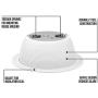 [12-Pack] PROCURU 6'' Metal Recessed Can Light Trim Cover, Step Baffle with Ring, White
