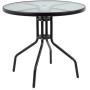 Flash Furniture Nantucket 6 Piece Black Patio Garden Set with Table, Umbrella and 4 Folding Chairs
