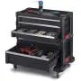 Keter Rolling Tool Chest with Storage Drawers, Locking System and 16 Removable Bins-Perfect Organizer for Automotive Tools for Mechanics and Home Garage