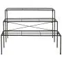 Large Modern Black Metal 3 Tier Shelf Flower Plant Display Stand Rack/Freestanding Home Decor Shelves