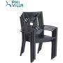 PHI VILLA Metal Patio Dining Chairs Set of 4 Pack with Armrest for Kitchen,Backyard,Balcony - Black Outdoor Furniture