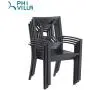 PHI VILLA Metal Patio Dining Chairs Set of 4 Pack with Armrest for Kitchen,Backyard,Balcony - Black Outdoor Furniture