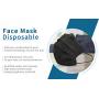 Black Face Mask, Black Disposable Face Mask, Black Disposable Masks, Daily Protection Mask with Filter Layer and Knitted Earloops Black Face Masks (Pack of 50)