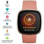 Fitbit Versa 3 Health & Fitness Smartwatch with GPS, 24/7 Heart Rate, Alexa Built-in, 6+ Days Battery, Pink/Gold, One Size (S & L Bands Included)