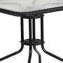 Flash Furniture 28 Square Glass Metal Table with Black Rattan Edging and 2 Black Rattan Stack Chairs