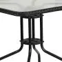 Flash Furniture 28 Square Glass Metal Table with Black Rattan Edging and 2 Black Rattan Stack Chairs Flash Furniture 28 Square Glass Metal Table with Black Rattan Edging and 2 Black Rattan Stack Chairs