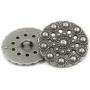 Bezelry 10 Pieces Beads Flower Gray Silver Metal Shank Buttons 24mm (15/16 inch)