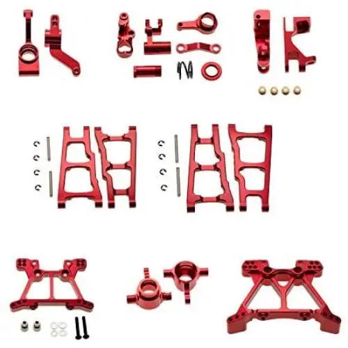 Ky-RC 1 Set Aluminum Alloy Metal Upgrade Chassis Parts Kit for Traxxas Slash 4x4 1/10 RC Car Truck Parts Accessories W001 (Red)