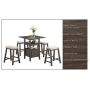 New Classic Furniture Derby Counter Table & 4 Stool Set, Chocolate