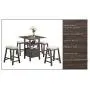 New Classic Furniture Derby Counter Table & 4 Stool Set, Chocolate