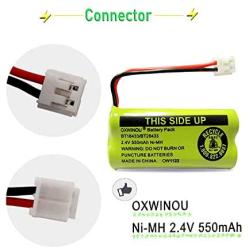 OXWINOU BT18433/BT28433 2.4V 550mAh Ni-mh Rechargeable Battery Compatible with AT&T and Vtech Phones BT-184342 BT-28433 BT-284342 BT-6010 BT-8000 BT-8001 BT-8300 Empire CPH-515D CPH515D(Pack of 4)