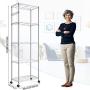 Devo 5-Shelf Adjustable Metal Shelves on Wheels with Hooks Heavy Duty Shelving Units and Storage Organizer for Kitchen Garage Closet Pantry Laundry Bathroom 23'' L x 14'' W x 72'' H (Silver)
