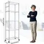 Devo 5-Shelf Adjustable Metal Shelves on Wheels with Hooks Heavy Duty Shelving Units and Storage Organizer for Kitchen Garage Closet Pantry Laundry Bathroom 23'' L x 14'' W x 72'' H (Silver)