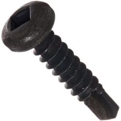 Small Parts-0812KQPB Steel Self-Drilling Screw, Black Oxide Finish, Pan Head, Square Drive, #2 Drill Point, #8-18 Thread Size, 3/4'' Length (Pack of 100)