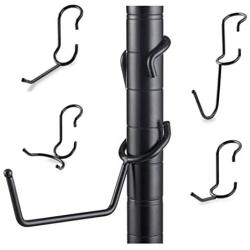 Sunway Shelf Pole Hooks 5-Pack | Black Variety Pack | Best Solution for Garage Shelving Storage Organization | Use with Metal or Wire Shelves and Racks | Heavy Duty, Easy Installation