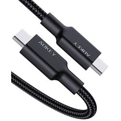 AUKEY USB C to USB C Cable 10ft [100W 20V/5A], USB Type C Cable Braided Nylon Type C Charging Cable Fast Charge for Samsung Galaxy S20/S10/Note10+, Google Pixel 3/4 XL MacBook Pro, iPad Pro, and More