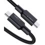 AUKEY USB C to USB C Cable 10ft [100W 20V/5A], USB Type C Cable Braided Nylon Type C Charging Cable Fast Charge for Samsung Galaxy S20/S10/Note10+, Google Pixel 3/4 XL MacBook Pro, iPad Pro, and More