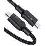 AUKEY USB C to USB C Cable 10ft [100W 20V/5A], USB Type C Cable Braided Nylon Type C Charging Cable Fast Charge for Samsung Galaxy S20/S10/Note10+, Google Pixel 3/4 XL MacBook Pro, iPad Pro, and More