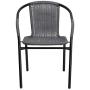 Flash Furniture Gray Rattan Indoor-Outdoor Restaurant Stack Chair