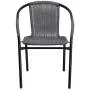 Flash Furniture Gray Rattan Indoor-Outdoor Restaurant Stack Chair Flash Furniture Gray Rattan Indoor-Outdoor Restaurant Stack Chair
