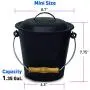 EasyGoProducts EGP Mini Bucket with Shovel and Lid – Metal Hot Wood Ash Pail-Firepl, Black