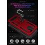Rebex Compatible with Moto Z4 Case,Moto Z4 Play Case,Moto z4 Force Case Cover, Tough Heavy Protective 360 Metal Rotating Ring Kickstand Holder Grip Magnetic Metal Armor Heavy Duty Shockproof (Red)