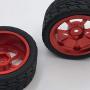 lahomia 67x27mm Wheel Rim and Tires 1:14 RC Car Buggy Tyre for Wltoys 144001 Upgrade Parts Accessories, Pack of 4 - Red