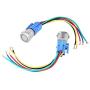 Push Button Switch,12V Blue LED 0.7in Metal Push Button ON/OFF Switch Accessory Part for Auto Motorcycle