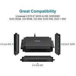 SATA/IDE to USB 3.0 Adapter, Unitek IDE Hard Drive Adapter for Universal 2.5''/3.5'' Inch IDE and SATA External HDD/SSD, Support 10TB