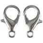 100 Pack - CleverDelights Lobster Clasps - 14x8mm - Platinum Silver Color 100 Pack - CleverDelights Lobster Clasps - 14x8mm - Platinum Silver Color
