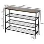 Shoe Rack, 4-Tier Shoe Shelf, Industrial Shoe Storage Organizer with 3 Metal Mesh Shelves and Large Surface for Bags, Ideal for Entryway, Hallway, Closet, Bedroom, Garage Easy Assembly, Fits 12 Shoes Shoe Rack, 4-Tier Shoe Shelf, Industrial Shoe Storage Organizer with 3 Metal Mesh Shelves and Large Surface for Bags, Ideal for Entryway, Hallway, Closet, Bedroom, Garage Easy Assembly, Fits 12 Shoes