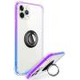 ANSIWEE Designed for iPhone 12 Pro 6.1 Inch Case, Metal Ring Stand Work with Magnetic Car Phone Mount Case Drop Protection Colorful Bumper and Clear Hard Back Cases for iPhone 12 5G (Purple Blue)