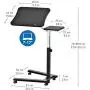 Tatkraft Joy Portable Laptop Desk with Mouse Pad, Rolling Computer Stand with Adjustable Height, Sturdy and Ergonomic, Black Tatkraft Joy Portable Laptop Desk with Mouse Pad, Rolling Computer Stand with Adjustable Height, Sturdy and Ergonomic, Black