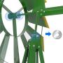 sunseen 8FT Windmill Decor Outdoor Ornamental Wind Sculptures Spinners Metal Wind Mill Decoration Weather Vane Weather Resistant for Garden Yard Lawn Farm (Green)